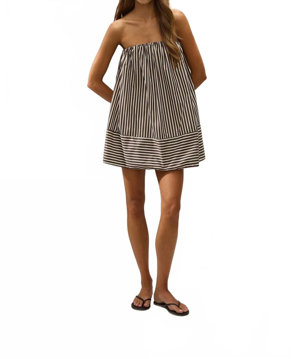 NEW FAITHFULL THE BRAND camila mini dress in rita stripe port